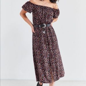 UO off the shoulder midi floral dress